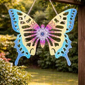 Colorful Mandala Wood Hanging Wall Decor Butterfly